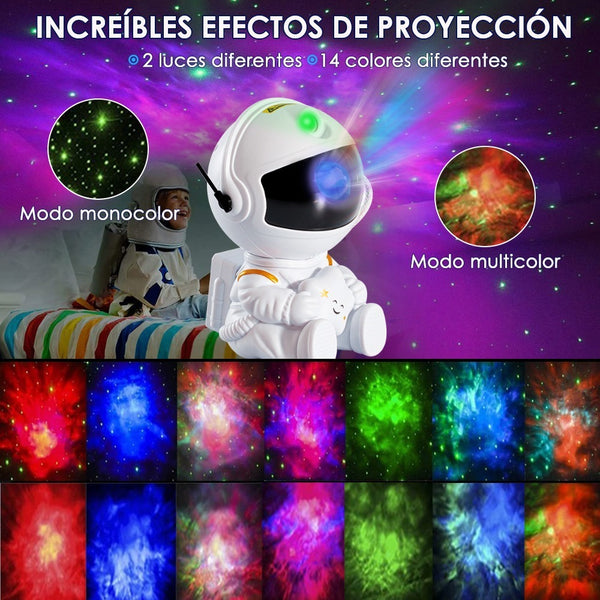 Proyector de cielo estrellado y galaxia Robot, luz nocturna LED USB,  lámparas de escritorio de estrella, lámpara de atmósfera de proyección  romántica